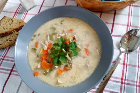 Фото к рецепту: Бельгийский куриный суп гентский ватерзой.