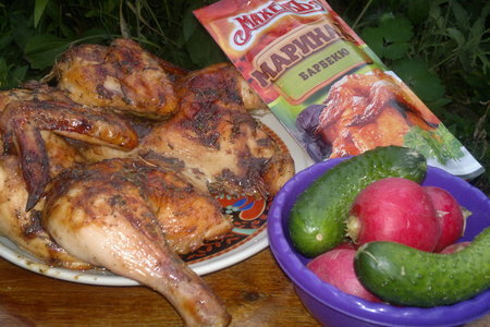 Фото к рецепту: Цыплёнок в маринаде "барбекю" #махеевънаприроде
