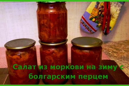 Фото к рецепту: Салат из моркови на зиму с болгарским перцем
