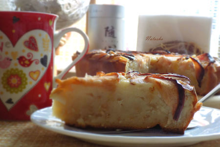 Фото к рецепту: Овсяный пирог с яблоком и кабачком#россия