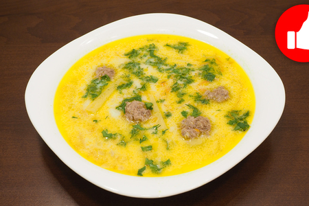Фото к рецепту: Геркулесовый суп с фрикадельками