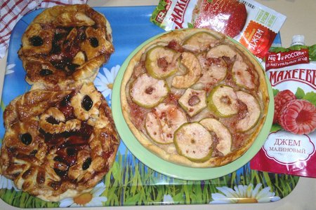 Пирог "сладкая восьмёрка" и яблочная пицца с джемом "махеевъ", 8 марта