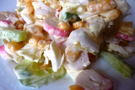 Фото к рецепту: Легкий крабовый салатик