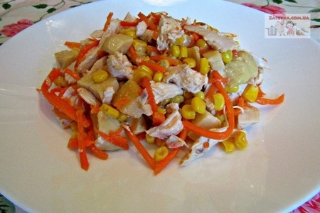Фото к рецепту: Диетический салат с курицей и овощами