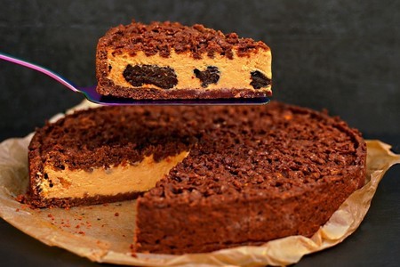 Фото к рецепту: Шоколадный пирог с творогом «мулатка»
