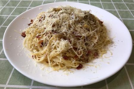 Фото к рецепту: Карбонара из пасты capellini