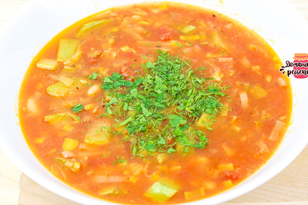 Диетический овощной суп с фасолью