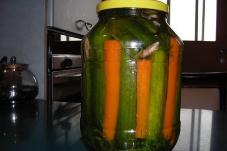 Фото к рецепту: Малосольные огурчики  и   морковь