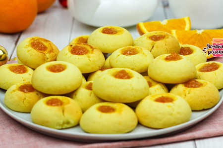 Фото к рецепту: Апельсиновое печенье с джемом