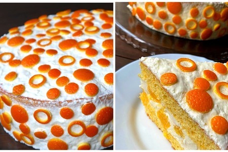 Фото к рецепту: Торт апельсиновый рай