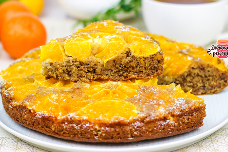 Фото к рецепту: Ароматный мандариново - миндальный пирог