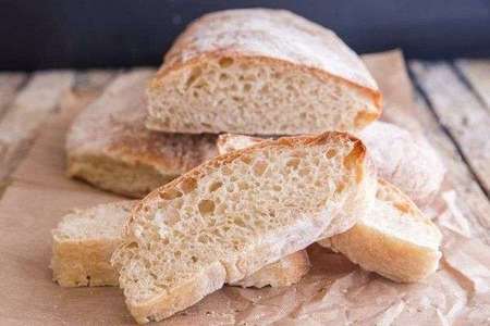 Фото к рецепту: Итальянский хлеб чиабатта без замеса - рецепт быстрого приготовления