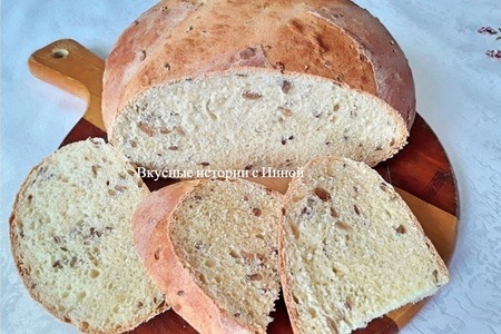 Кукурузный хлеб на сыворотке с семенами льна