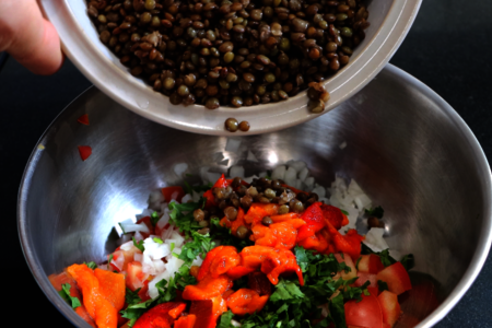 Марокканская кухня: постный салат с чечевицей // вегетарианские рецепты 