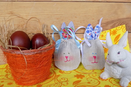 Яйца в подарочных мешочках  #пасха2021