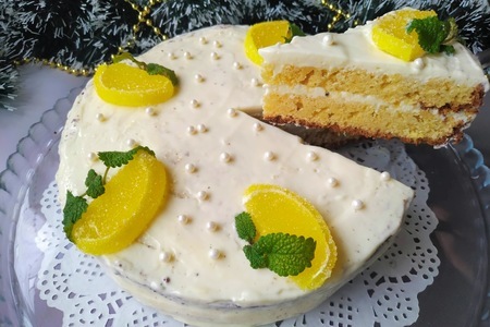 Фото к рецепту: Лимонный торт с лимонным кремом