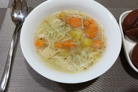 Фото к рецепту: Куриный суп с вермишелью