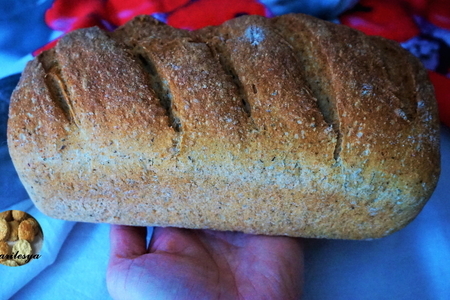 Домашний серый хлеб, пшенично-ржаной, простой рецепт