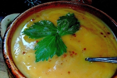 Фото к рецепту: Тыквенный крем- суп #денькнигодарения