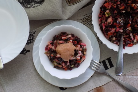 Фото к рецепту: Винегрет с добавлением морской капусты #постныйстол