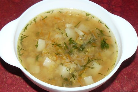 Фото к рецепту: Легкий постный чечевичный суп