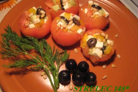 Mini - греческий салат в mini - помидорках.