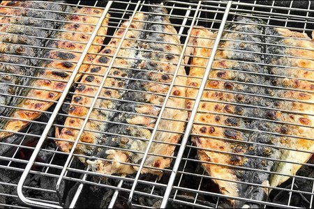 Рецепт жареной рыбки на мангале
