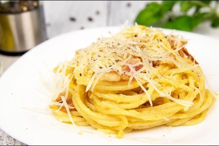 Фото к рецепту: Спагетти карбонара без сливок