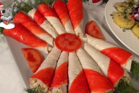 Фото к рецепту: Салат морковка с начинкой - символ «года кролика»