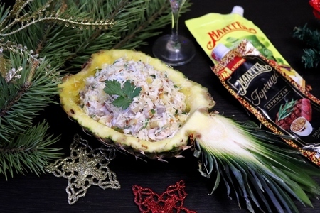 Салат с ананасом "новогодний - махеевский"