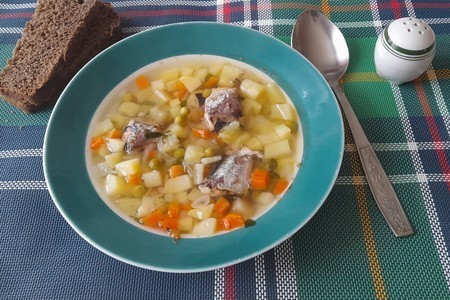 Фото к рецепту: Суп с рыбой и горошком
