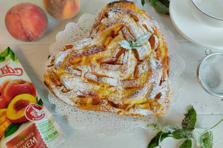Фото к рецепту: Пирог с персиками и  с джемом #махеевъ