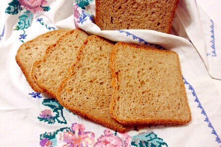 Фото к рецепту: Самый простой пшеничный хлеб в хлебопечке