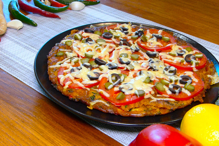 Фото к рецепту: Пицца на сковороде из тыквы