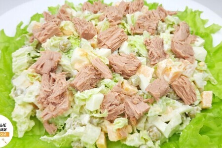 Фото к рецепту: Быстрый салат с консервированным тунцом