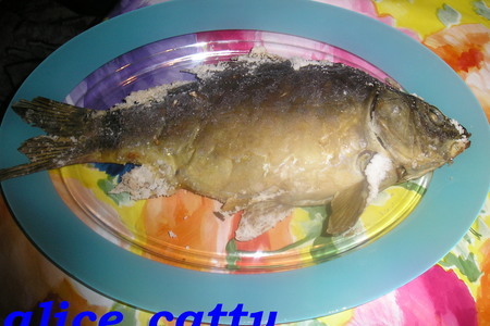Фото к рецепту: Карп в соляном панцире (рыба для ленивых)
