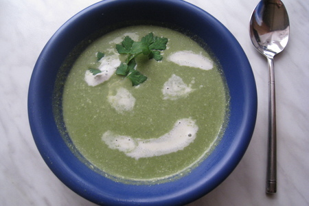 Фото к рецепту: Суп - пюре из шпината и брокколи