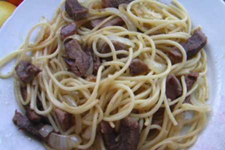 Фото к рецепту: Спагетти с языком