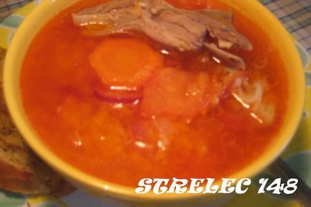 Татарский суп из баранины с чечевицей и рисом.