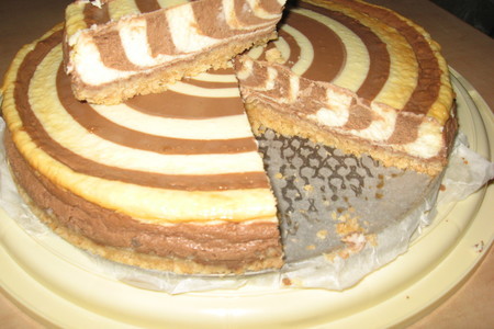 Торт "спираль"шоколадно-творожный