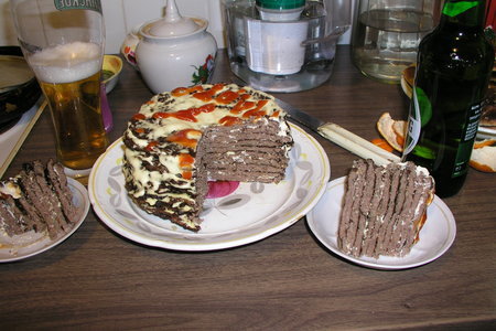 Фото к рецепту: Печеночный тортик