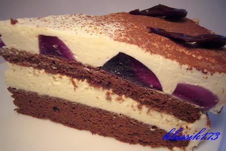 Торт "шоколадный с крем-чизом и сливками"
