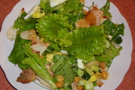 Фото к рецепту: Салат овощная фантазия с лавашом