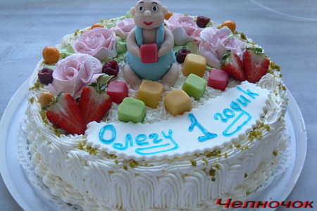 Фото к рецепту: Тортик на 1 годик (детенку-ляля,родителям-сладенькое)