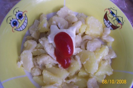 Фото к рецепту: Галушки с картофелем,тушённые в сметане