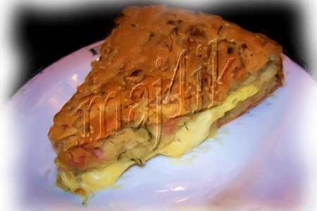 Фото к рецепту: Сырный пирог на сливочном дрожжевом тесте