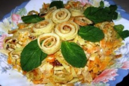 Фото к рецепту: Блинчатый салат