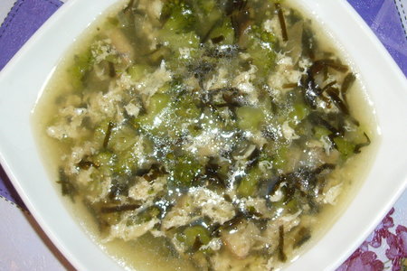 Фото к рецепту: Суп рыбный густой с морской капустой