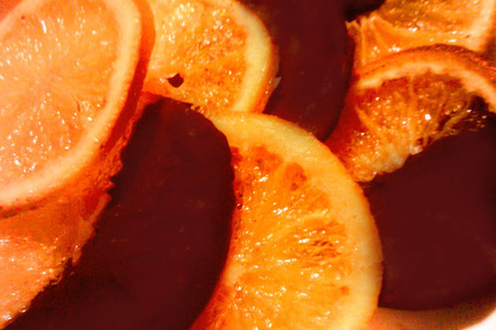 Фото к рецепту: Апельсины в шоколаде.