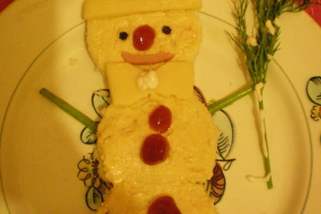 Детский бутерброд"снеговик"